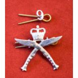 6th Gurkha Rifles EIIR Cap Badge (Nickle-plate), lugs, two piece construction.-10 the Princess