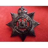 Devonshire Regiment 4th Battalion Territorials Cap Badge (Blackened-brass), two lugs. K&K: 1709