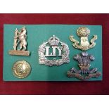 Imperial Yeomanry cap badges Warwickshire, Leicestershire, Lovat Scouts, Berwickshire, Glamorgan (