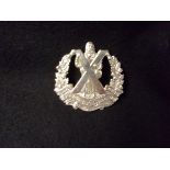 Queen's Own Cameron Highlanders of Canada Cap Badge (White-metal), two lugs