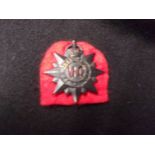 The Victoria Rifles of Canada Regiment WWII Cap Badge (Blackened-bronze), two lugs with voided