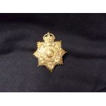 British WWII Royal Marines helmet plate badge. KC (Brass, lugs)