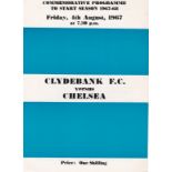 Clydebank v Chelsea 1967 August 4th Friendly team change in pen