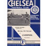 Chelsea v Liverpool 1968 February 12th League