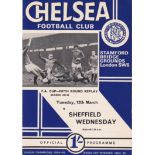 Chelsea v Sheffield Wednesday 1968 March 12th FA Cup Fifth Round Replay