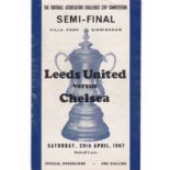 Leeds United v Chelsea 1967 April 29th FA cup Semi-Final played at Villa Park