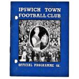 Ipswich Town v Chelsea 1961 December 2nd League score & team change in pen hole punched left