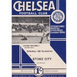 Chelsea v Stoke City 1967 September 16th League vertical crease