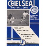 Chelsea v Wolverhampton Wanderers 1968 April 29th League