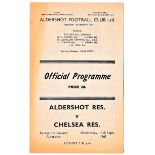 Aldershot Reserves v Chelsea Reserves 1961 September 13th toned horizontal creases team change in