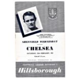 Sheffield Wednesday v Chelsea 1961 February 25th League horizontal creases score in pen