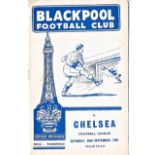 Blackpool v Chelsea 1961 September 30th League team change & score in pen