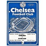 Chelsea v Everton 1961 October 28th League hole punched left