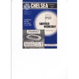 Chelsea v Sheffield Wednesday 1967 April 8th FA Cup Sixth Round ticket included coupon removed