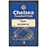 Chelsea v Southampton 1959 October 3rd Football Combination vertical crease
