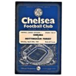 Chelsea v Nottingham Forest 1961 April 29th League horizontal & vertical creases