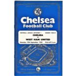 Chelsea v West Ham United 1960 September 10th League vertical crease