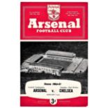 Arsenal v Chelsea 1960 October 22nd Football Combination horizontal crease score & team change in