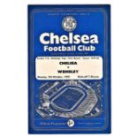 Chelsea v Wembley 1959 October 5th London FA Challenge Cup First Round vertical crease team change &