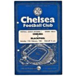 Chelsea v Blackpool 1961 February 11th vertical crease hole punched left