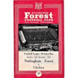 Nottingham Forest v Chelsea 1961 December 16th League pen mark & number on back cover