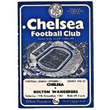 Chelsea v Bolton Wanderers 1961 November 11th League team change in pencil halftime scoreboard in