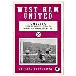 West ham United v Chelsea 1961 January 21st League