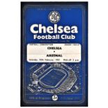 Chelsea v Arsenal 1961 February 25th Football Combination horizontal & vertical creases