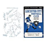 Leicester City v Chelsea 1960 August 31st League horizontal crease score in pen also separate