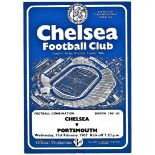 Chelsea v Portsmouth 1962 February 21st Football Combination vertical crease score & team change