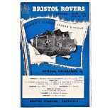 Bristol Rovers v Chelsea 1961 January 28th friendly match vertical & horizontal creases pen on front