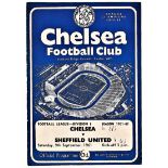 Chelsea v Sheffield United 1961 September 9th League Scores & team change in pen halftime scoreboard