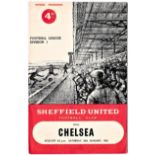 Sheffield United v Chelsea 1962 January 20th League score & team change in pen