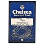 Chelsea v Ipswich Town 1961 March 11th Football Combination horizontal & vertical creases