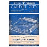 Cardiff City v Chelsea 1960 December 10th League horizontal crease score front & back covers in pen