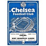 Chelae v West Bromwich Albion 1961 November 25th League half time scoreboard in pen hole punched