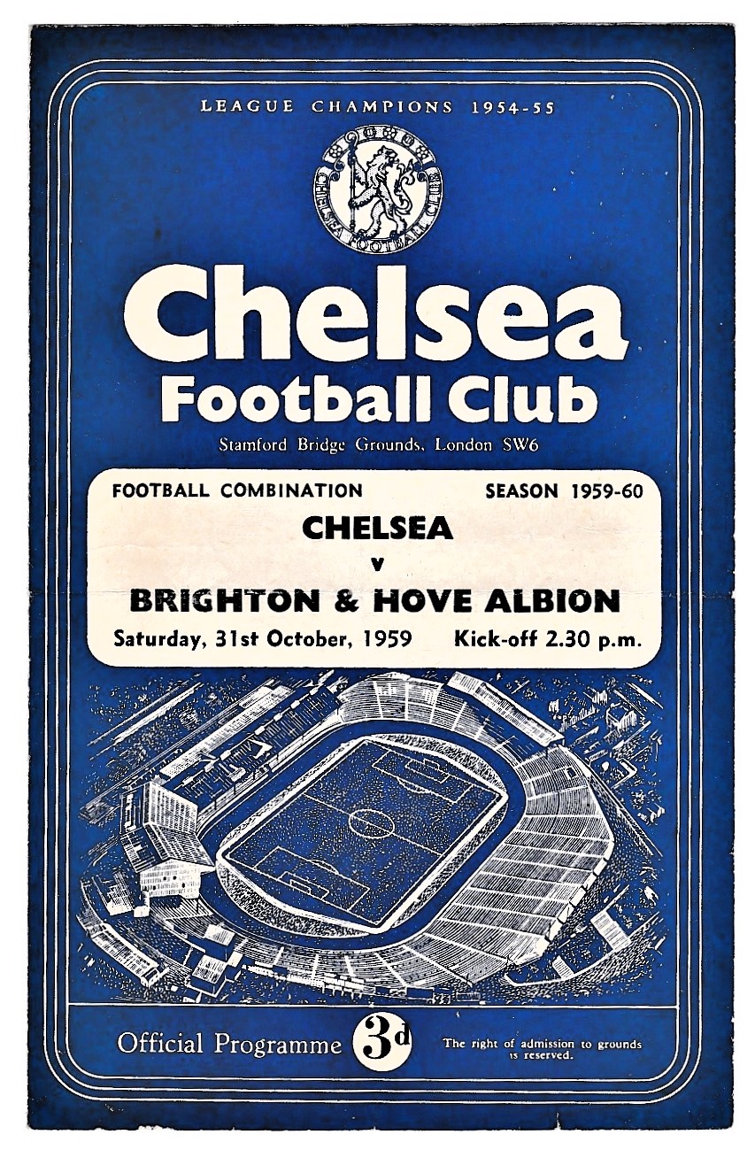 Chelsea v Brighton & Hove Albion 1959 October 31st Football Combination horizontal & vertical