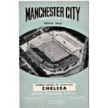 Manchester City v Chelsea 1961 November 18th League horizontal crease team change & score in pen