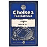 Chelsea v Bristol City 1961 February 18th Football Combination horizontal & vertical creases team