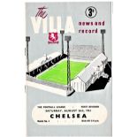 Aston Villa v Chelsea 1961August 26th League vertical crease scoreboard in pencil