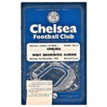 Chelsea v West Bromwich Albion 1960 December 3rd League horizontal crease piece front cover