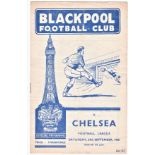 Blackpool v Chelsea 1960 September 24th League horizontal & vertical creases 60.61 in pen front