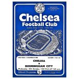 Chelsea v Birmingham City 1961 October 25th Football Combination vertical crease team change & score