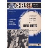 Chelsea v Leeds United 1967 May 6th League vertical crease brown mark front cover score and team