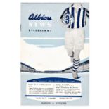 West Bromwich Albion v Chelsea 1959 October 3rd League vertical crease rusty staples team change