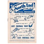 Preston North End v Chelsea 1960 October 29th League team change in pen