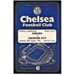 Chelsea v Leicester City 1960 August 20th Football Combination horizontal & vertical creases
