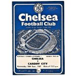 Chelsea v Cardiff City 1961 September 20th League team change & score in pen