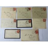 Great Britain 1859-1877- batch of Penny red plates ob cover (one star) several with fine duplex