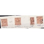 Great Britain 1913-Royal Cypher (Simple) 5d reddish-brown, spec (N25(2) and yellow-brown spec N25(3)